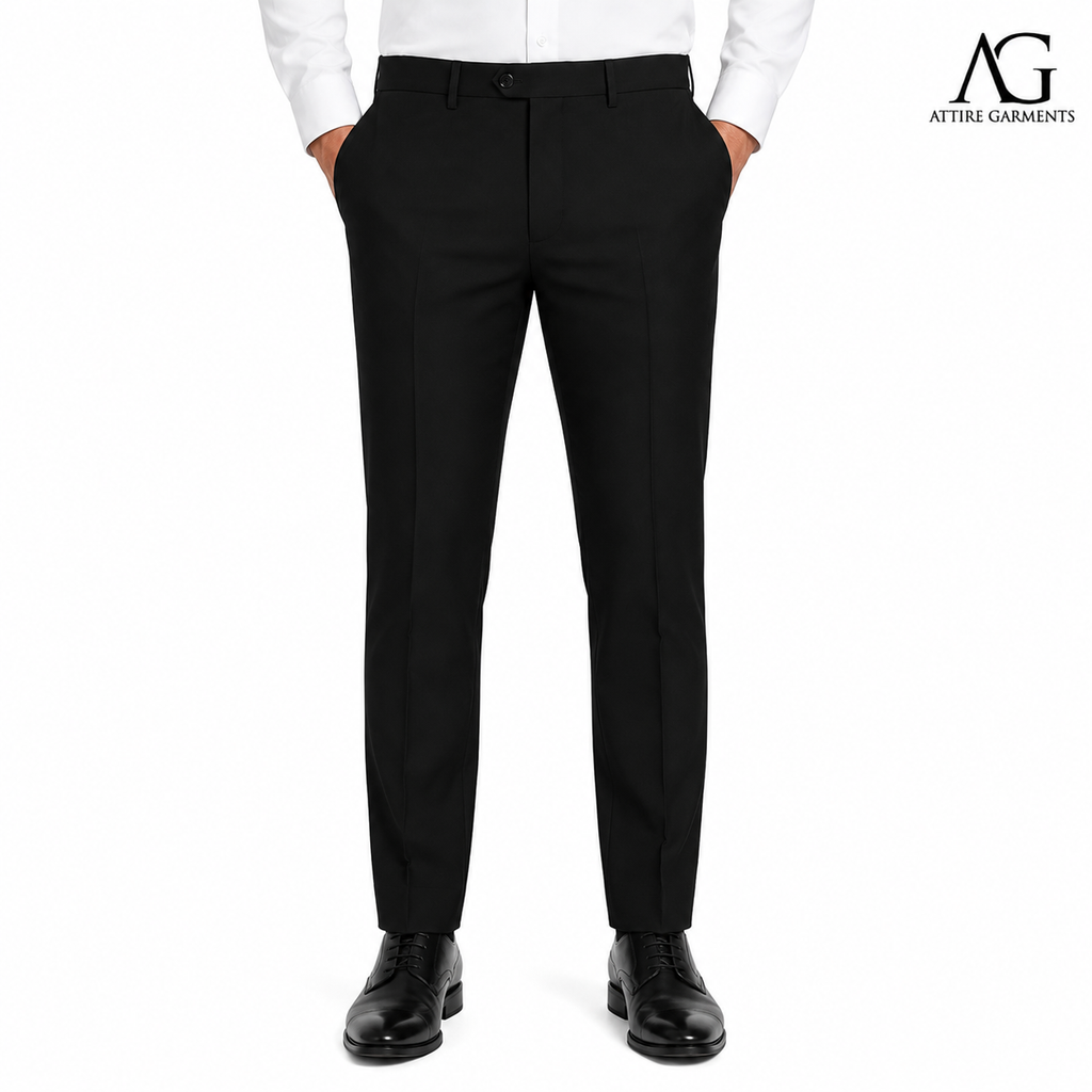 Men's Classic Jet Black Dress Pant