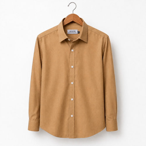 Men’s Beige Brown Formal Shirt Slim Fit –