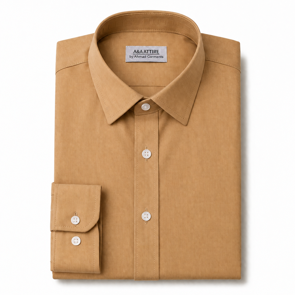 Men’s Beige Brown Formal Shirt Slim Fit –