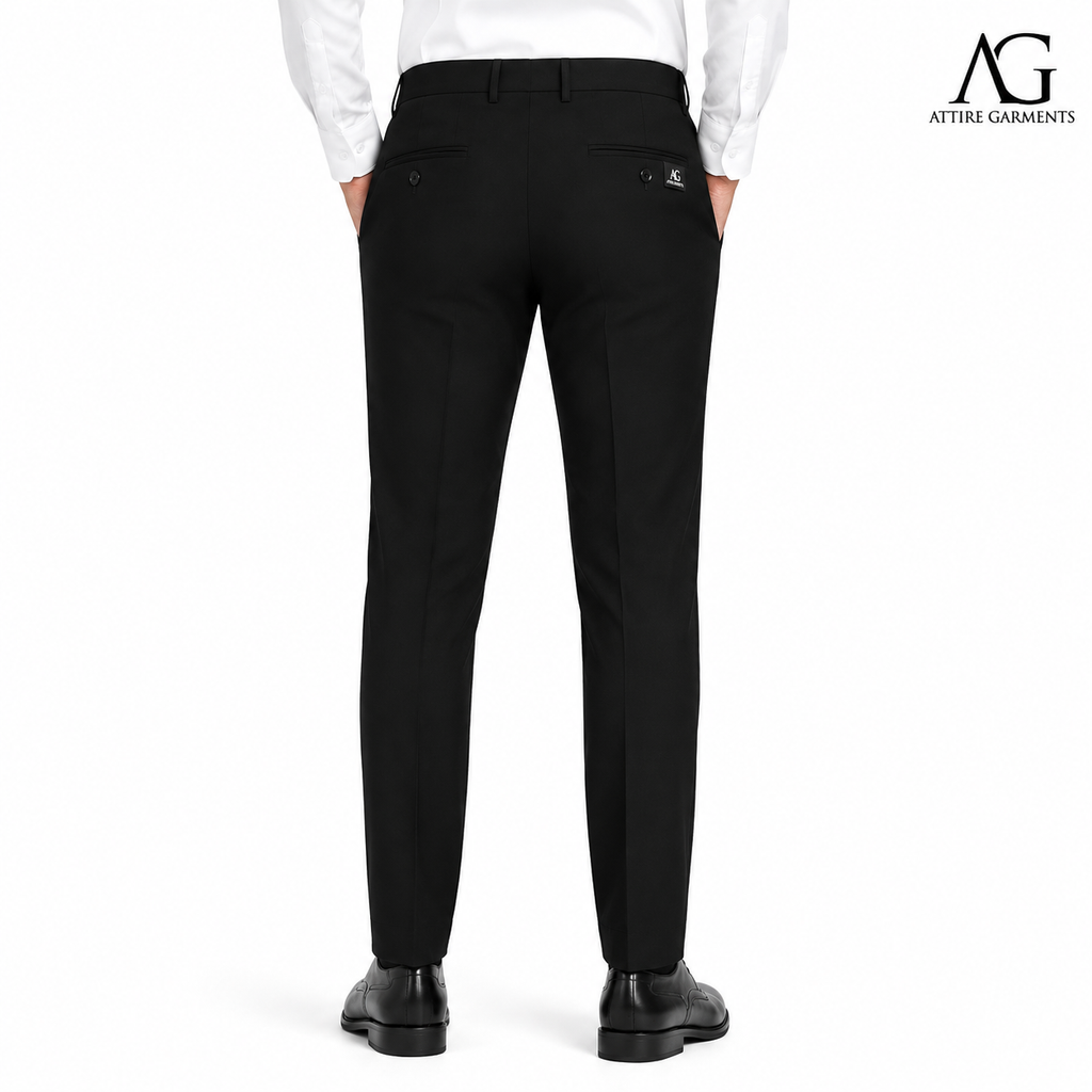 Men's Classic Jet Black Dress Pant