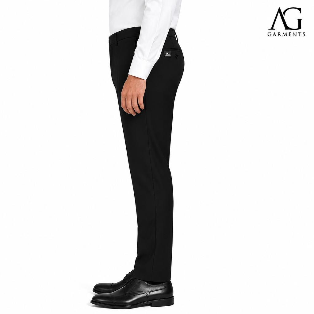 Men's Classic Jet Black Dress Pant